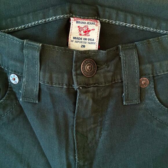 True Religion World Tour Casey Supper Skinny Dark Green Jeans Size 26 NWT $198 - Picture 8 of 10
